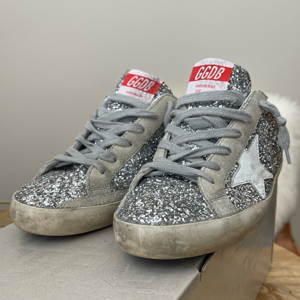 Golden Goose Sparkly Slip On Sneakers